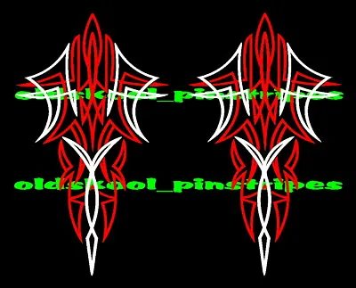 Pinstripe Pinstriping Custom Vintage Hot Rat Rod Tank Vinyl Decal SET Of 2 • $10.75