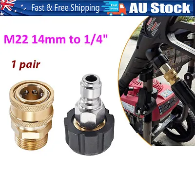 1Pair Pressure Washer Adapter 1/4  Quick Connect Coupler Kit M22-14 Adapter Set • $14.39