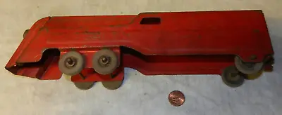 Marx Red Floortoy Train Engine Stamped Steel Wood Wheels- Postwar Version • $32.50
