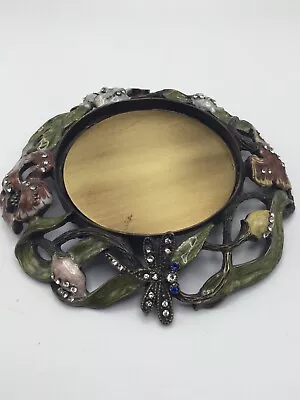 $25 • Buy Candle Holder Vintage Jeweled Enamel Lilly’s & Dragon Fly With Rhinestones 