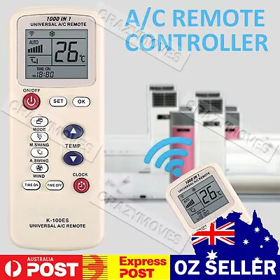 Universal A/C Air Conditioner Remote Control AC LS K-100ES PANASONIC FUJITSU VIC • $6.97