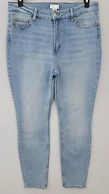 H&M Jeans Women's Size 14 Light Blue Regular Fit High Rise Denim Pants 33x27 • $7.78