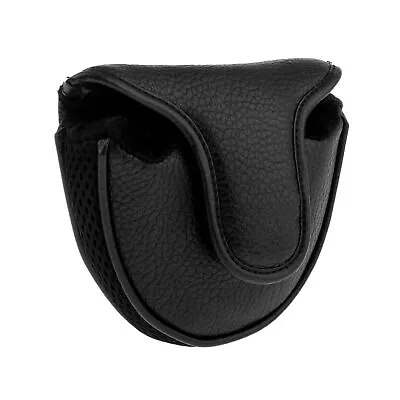 Golf Club Protector Mid Mallet Magnetic Putter Head Cover PU Leather Black • $9.89