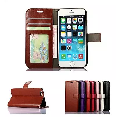 Slim Leather Flip Leather Case Cover For IPhone 6 & 6 Plus & 6S & 6S Plus • $2.99