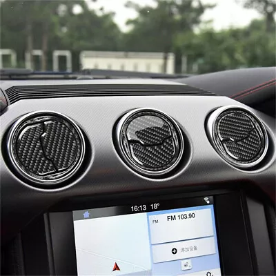 Real Carbon Fiber Interior Air Vent Outlet Cover Trim For Ford Mustang 2015-2020 • $11.99