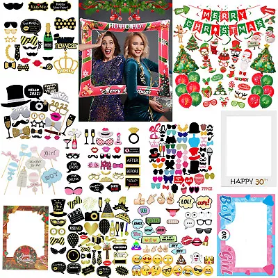 $9.33 • Buy Hen Photo Booth Props Selfie Frame Birthday Wedding Christmas Night Party Decor