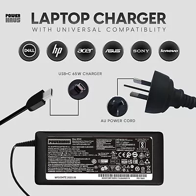 Powerhaus 65w Laptop Charger Suit Dell Lenovo Hp Asus And More • $32.99