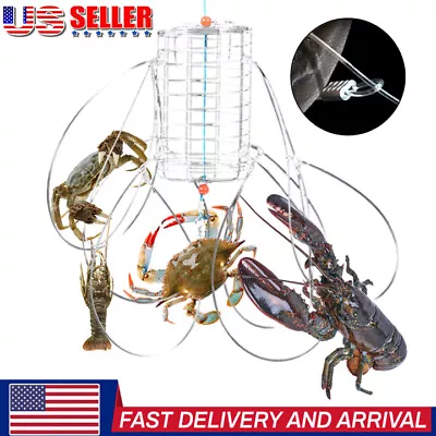 Metal Crab Lobster Trap Snare Cage Pot Pier Boat Rod Beach Sea Fishing Us Stock • $9.49