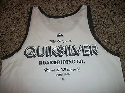 QUIKSILVER New NWT Mens Sleeveless Tank Top Shirt White Board Co MEDIUM LARGE XL • $21.90