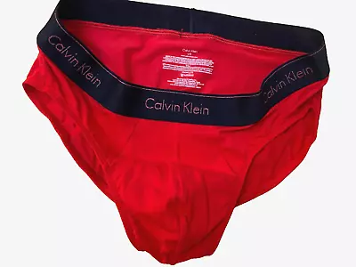 Calvin Klein Men's Cotton Stretch Brief Men's LARGE (36 -38  Waist) **NEW** Red • £10.99
