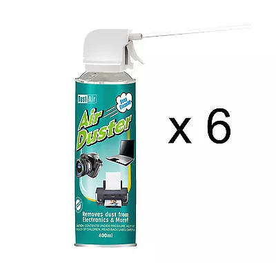 £16.38 • Buy 6 X 400ml Compressed Air Duster Cleaner Spray Can Canned Laptop Keyboard Mouse