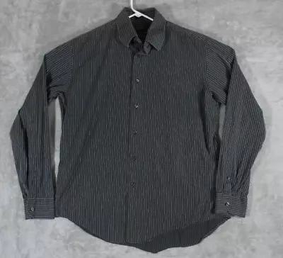 Zara Man Shirt Men's XL Button Up Long Sleeve Black Striped Casual • $17.79