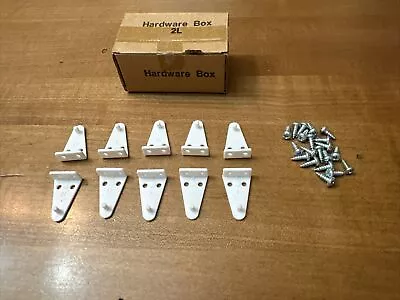 10 Pk White Mini Blind Hold Down Home Rv Parts Plastic Clips With Screws • $9.99