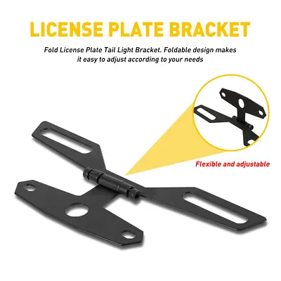 Motorcycle Folding License Plate Bracket Universal Rear Tail Light Holder Mount • $9.99