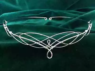 £28.50 • Buy Silver Circlet Elven Crown Celtic Tiara Medieval Headdress Bridal Wedding