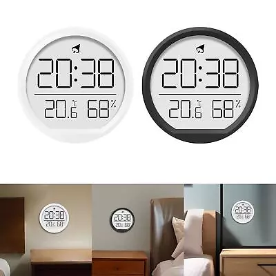 Digital Alarm Clock Wall Clock Round 7.4cm 12 Hour/24 Hour Multipurpose Battery • £10.14