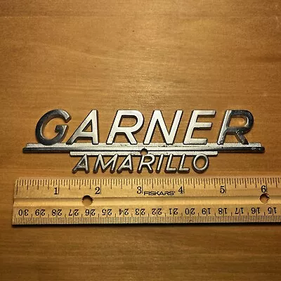 Vintage GARNER AMARILLO TEXAS Auto Dealership Emblem Car Dealer Badge Metal Trim • $50