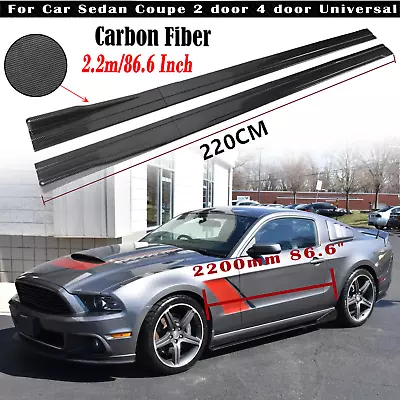 For Ford Mustang JDM Side Skirt Rocker Splitter NA FD ABS Carbon Fiber • $69.89