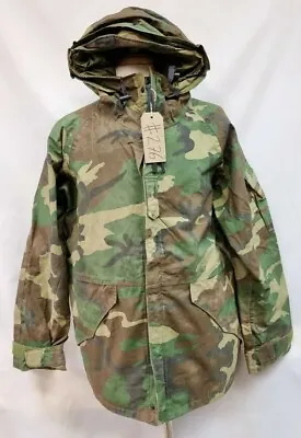 Genuine US Army Woodland Camo GoreTex ECWCS Parka Jacket Size Medium/Reg #276 • £69.95