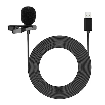 Mini USB Lavalier Lapel Mic For PC Recording: Clip-on Convenience High-Quality • £5.99