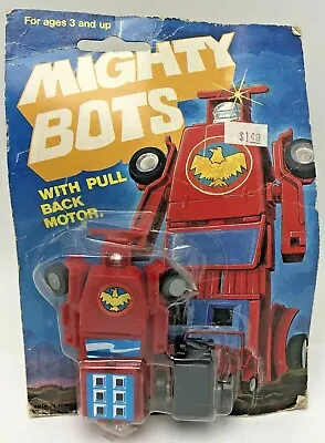 Mighty Bots Red Jeep Changing Robot Hong Kong Vintage 1983 Pull Back Motor • $24.95