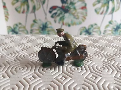  Vintage Lead Soldier On Motorcycle • £0.99