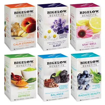 Bigelow Benefits Tea Bags - 18/Box  (select Flavor Below) • $10.49