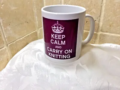 Keep Calm And Carry On Knitting Mug • £12