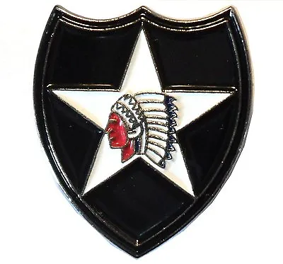 £2.99 • Buy 2nd Infantry Division USA US Army Insignia Indian Head Enamel Military Badge NEW