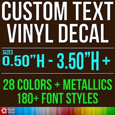 Custom Text Vinyl Lettering Sticker Decal Window Trailer Business Car Name Boat • $6.99