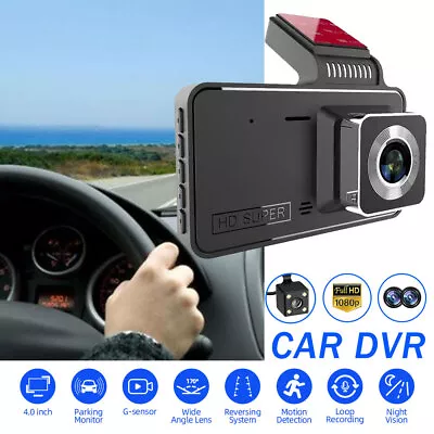 $43.29 • Buy HD 1080P Car Camera Dash DVR Video Recorder Front And Rear Dual Cam Night Vision