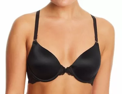 Maidenform Black Bra Lace Full Coverage One Fab Fit Lift T-Back Front Close $40 • $14.99