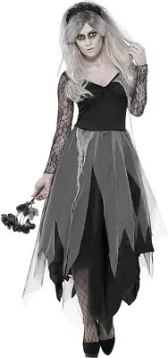 Ladies Graveyard Bride Costume Zombie Corpse Bride Halloween Fancy Dress Large  • £21