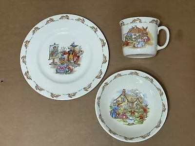 Vintage 1936 Royal Doulton Bone China Bunnykins 3 Piece Set Cup Saucer Plate • $66.07