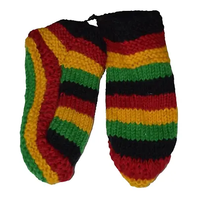£15.77 • Buy Slippers Meditation Knitted Woollen Handmade Nepal Fleecy Lined Rasta Bob Marley