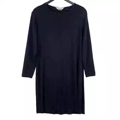Misook (L) Knee Length Acrylic Knit Dress Black Lagenlook • $40