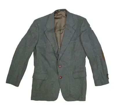 Arnold Palmer Vintage Mens Gray Notch Lapel 2-Button Elbow Patch Sport Coat 40R • $29.99