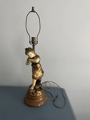 VINTAGE MID CENTURY LEVITON GIRL FIGURE LAMP MADE IN USA- 32Inch Height Works! • $50