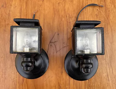 Unusual Pair Of Diminutive Antique Carriage Lights 5 1/2” X 2 3/4” X 4” • $585