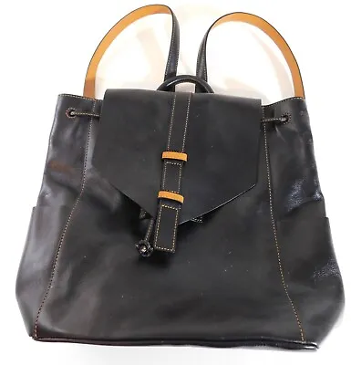 Vera Bradley Big Sky Large Backpack Drawstring Leather Solid Color Black - NWT • $49.99