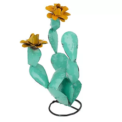 1*Metal Yard Art Prickly Pear Cactus Plant Sculpture Garden Decorations Ornament • $33.30