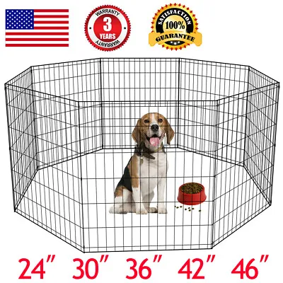 $49.69 • Buy Dog Pen 24  Indoor Outdoo Pet Playpen Crate Fence Puppy Exercise Cage -8 Panel
