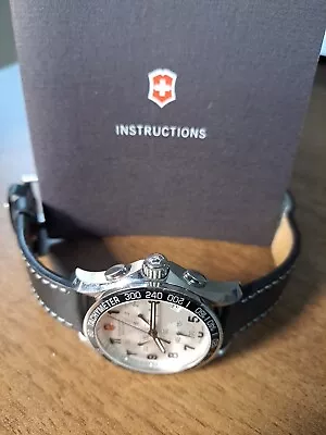 Victorinox Swiss Army Men's 42mm 241126 Chronograph Sapphire Leather Watch • $149