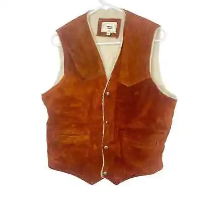 Vintage Texco Brown Suede Vest Western Shearling Size 42 Men's • $47.20