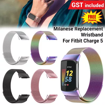 Watch Strap Milanese Stainless Steel Band Magnetic Loop For Fitbit Charge 5 • $15.29