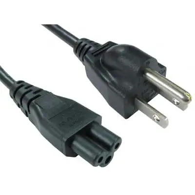 £3.99 • Buy 2m US USA 3 Pin Plug To C5 Clover Cloverleaf Mains Power Lead Lead Cable