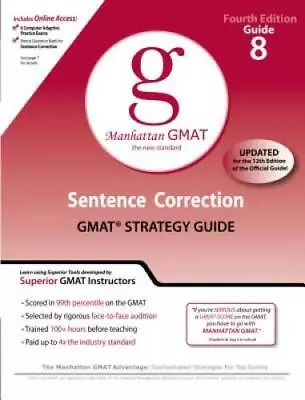 Sentence Correction GMAT Preparation Guide 4th Edition (Manhattan GMAT P - GOOD • $4.49