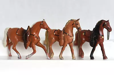 3 Vintage Made In Japan Metal Miniature Western Horse Figurines (I) • $28