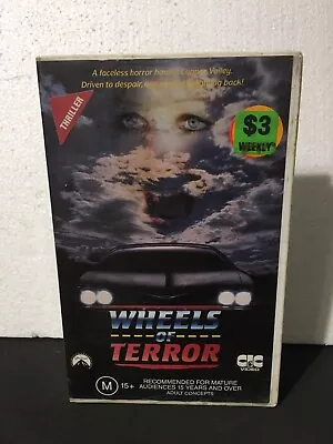 WHEELS OF TERROR - JOANNA CASSIDY & MARCIE LEEDS - VHS Ex Rental Big Box • $150