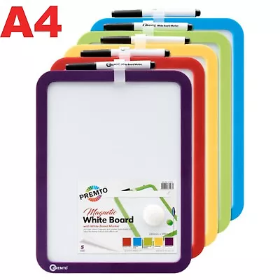 Small White Board A4 Dry Wipe Magnetic Kids Memo Notice Board Home School Office • £4.99